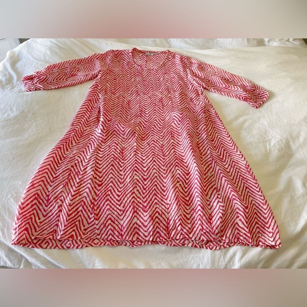 MASAI EASYWEAR Zig Zag Viscose Metallic Threads | Pink Size Small | NWOT